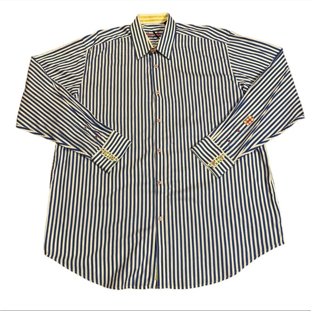 Robert Graham Button Down Blue and White Size XXL Big and Tall size.